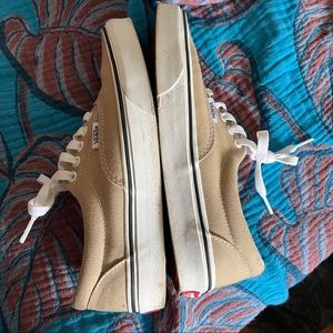 Beige Vans Authentic Size 8
